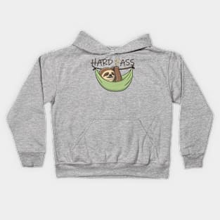 Sloth Funny Hard Pass Kids Hoodie